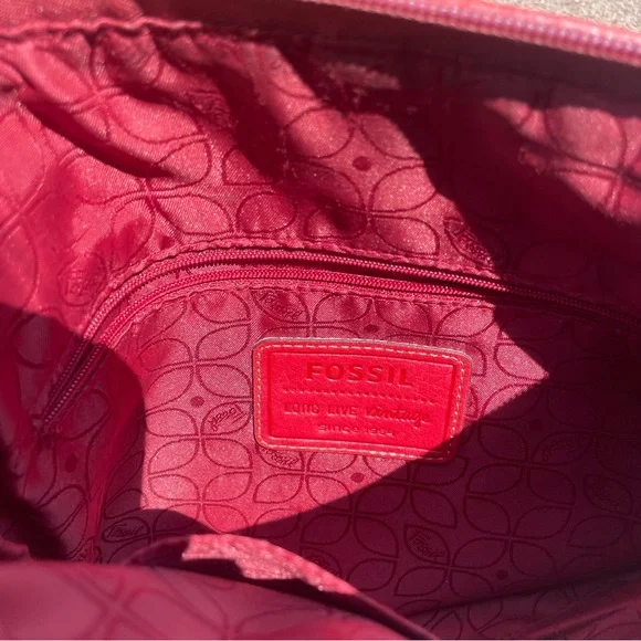Fossil Red Leather Women's Bag - Picture 12 of 12
